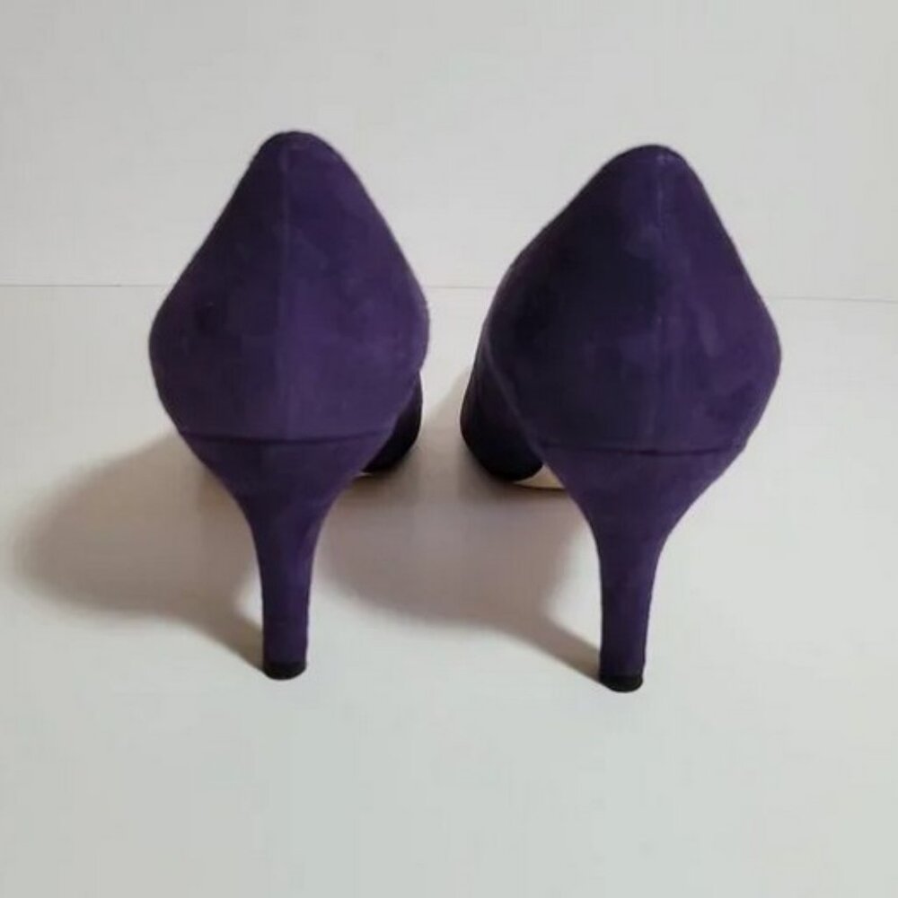 Vaneli Women's Shoes Size 9 Purple Suede Heels Pumps Undine 3" Round Almond Toe - Picture 5 of 6